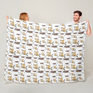 Niedliches Hirschbuck Bull Elk Handgezogenes Baby- Fleecedecke