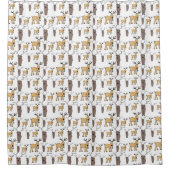 Niedliches Hirschbuck Bull Elk Handgezogenes Tier  Duschvorhang (Vorderseite)