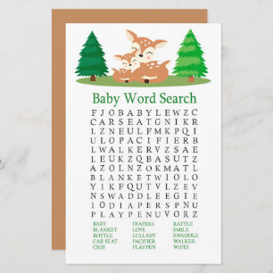 Niedliches Hirschdusche Word Search Game