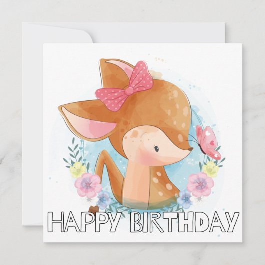 Niedliches Hirsche, das die Außenwelt erkunden kan (Vorderseite)