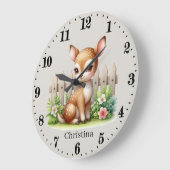 Niedliches Hirsche Große Wanduhr (Winkel)