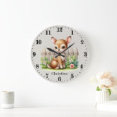 Niedliches Hirsche Große Wanduhr (Zuhause)