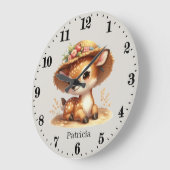 Niedliches Hirsche Große Wanduhr (Winkel)