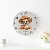 Niedliches Hirsche Große Wanduhr (Zuhause)