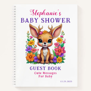 Niedliches Hirschfarbiges Blume Baby Shooting Gäst Notizblock