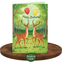 Niedliches Hirschkuppelwald Storybook Art Geburtst