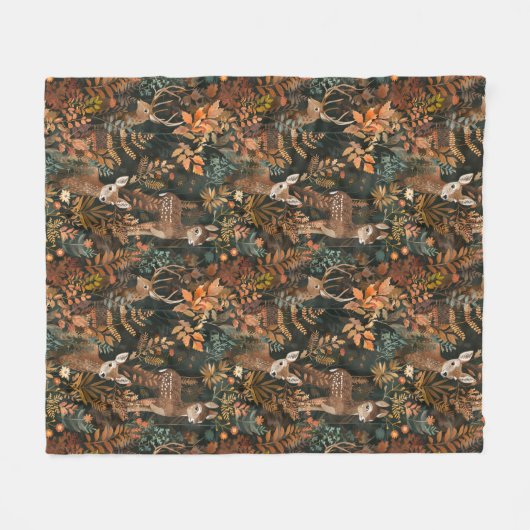 Niedliches Hirschmuster Fleecedecke (Vorderseite (Horizontal))