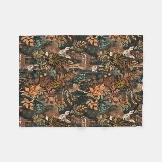 Niedliches Hirschmuster Fleecedecke (Vorderseite (Horizontal))