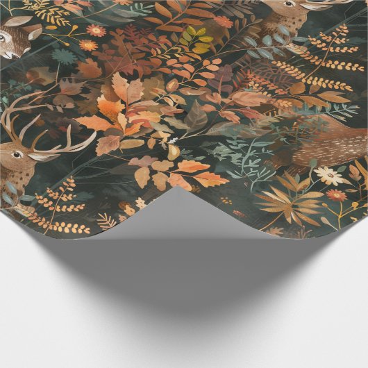 Niedliches Hirschmuster Geschenkpapier (Ecke)