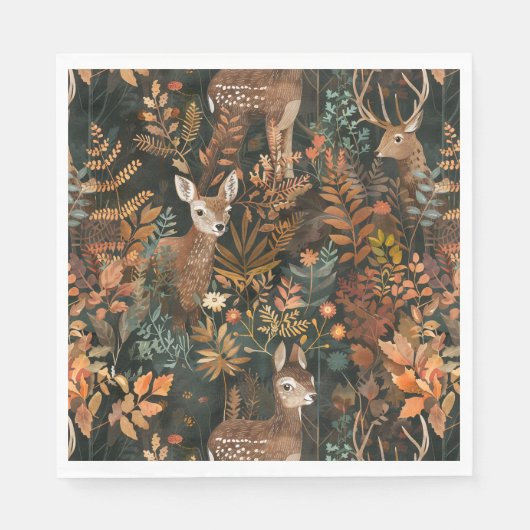 Niedliches Hirschmuster Serviette (Vorderseite)