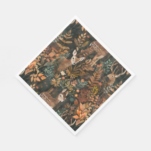 Niedliches Hirschmuster Serviette (Ecke)