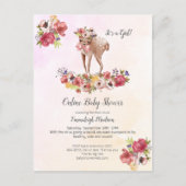 Niedliches Hirschonline Babydusche Boho Chic Flora Postkarte (Vorderseite)