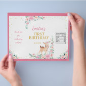 Niedliches Hirschrosa Blumengebäck Flyer (Hand)