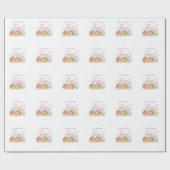 Niedliches Hirschschlafen bei Blume Geschenkpapier (Flach)