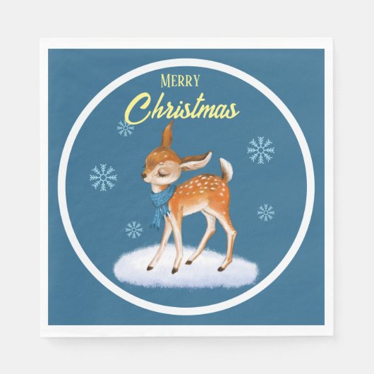 Niedliches Hirschweihpapier Napkin Serviette (Vorderseite)