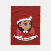 Niedliches Hispanic-Mädchen mit langen schwarzen H Fleecedecke (Vorderseite)