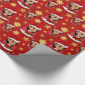 Niedliches Hispanic-Mädchen mit langen schwarzen H Geschenkpapier (Ecke)