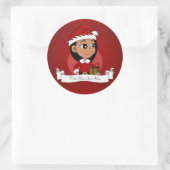 Niedliches Hispanic-Mädchen mit langen schwarzen H Runder Aufkleber (Tasche)