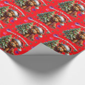 Niedliches Hochland Kuh Frohe Weihnachtswrapping P Geschenkpapier (Ecke)