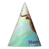 Niedliches Hochland Kuh Happy Birthday Partyhütchen (Links)