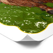 Niedliches Hochland Kuh Happy Birthday Poster (Ecke)