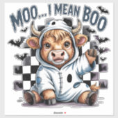 Niedliches Hochland Kuh Kaschiertes Halloween Aufkleber (Blatt)