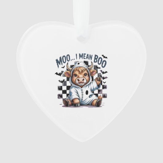 Niedliches Hochland Kuh Kaschiertes Halloween Ornament (Vorderseite)