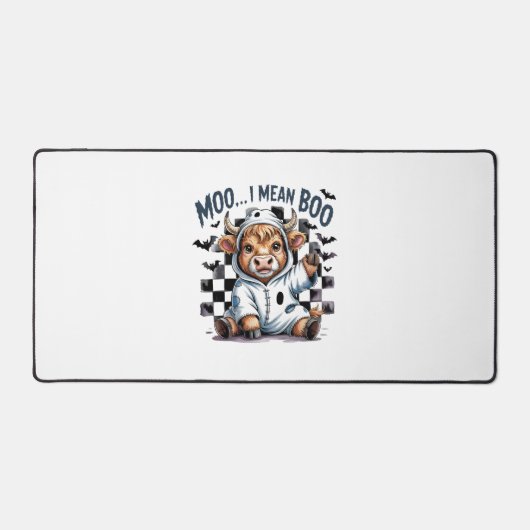 Niedliches Hochland Kuh Kaschiertes Halloween Schreibtischunterlage (Vorderseite)