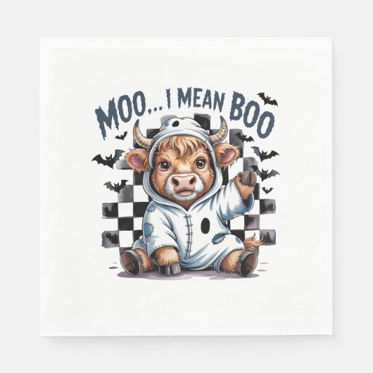 Niedliches Hochland Kuh Kaschiertes Halloween Serviette (Vorderseite)