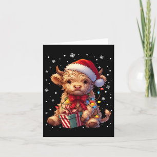 Niedliches Hochland Kuh Weihnachtsmann Kuh Xmas Sa Karte
