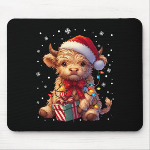 Niedliches Hochland Kuh Weihnachtsmann Kuh Xmas Sa Mousepad