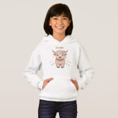 Niedliches Hochlandkuhdesign für Mädchen Hoodie (Vorne ganz)