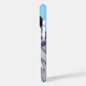 Niedliches Hochzeitscouple in Blue Cartoon Case-Mate iPhone Hülle (Rückseite / Links)