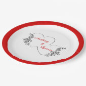 Niedliches Hochzeitsempfang Pappteller (Schrägansicht)