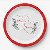 Niedliches Hochzeitsempfang Pappteller (Vorderseite)