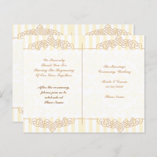 niedliches Hochzeitsprogramm (Vorne/Hinten)