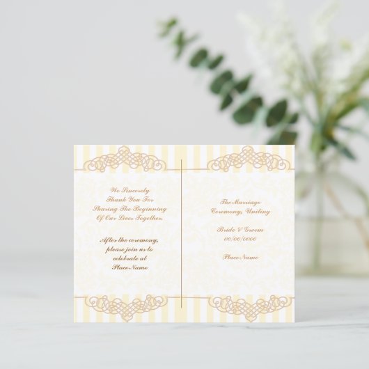 niedliches Hochzeitsprogramm (Stehend Vorderseite)