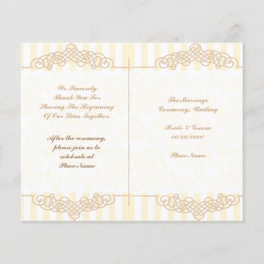 niedliches Hochzeitsprogramm (Vorderseite)