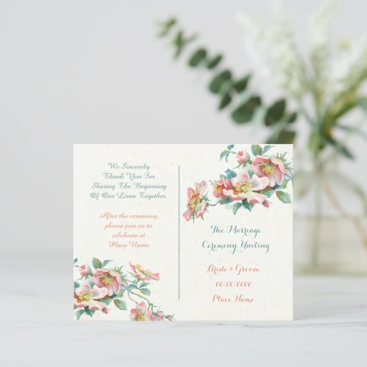 niedliches Hochzeitsprogramm (Stehend Vorderseite)