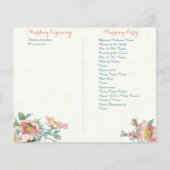 niedliches Hochzeitsprogramm (Rückseite)