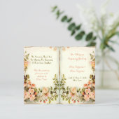 niedliches Hochzeitsprogramm mit Blumenbezug, Rose (Stehend Vorderseite)