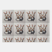 Niedliches HochzeitsRabbit Couple mit fröhlichem L Geschenkpapier Set (Vorderseite 3)