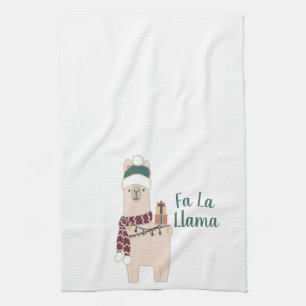 Niedliches Holiday Fa La llama Design Geschirrtuch