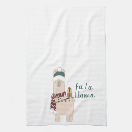 Niedliches Holiday Fa La llama Design Geschirrtuch (Vertikal)