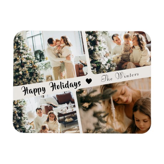 Niedliches Holiday Family Collage Magnet (Horizontal)