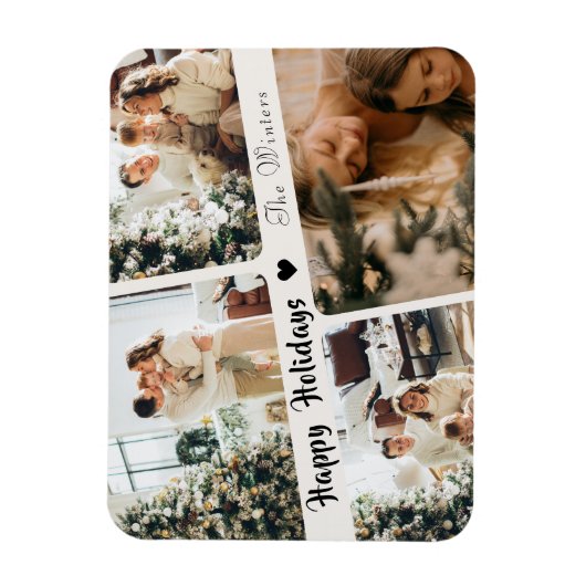Niedliches Holiday Family Collage Magnet (Vertikal)