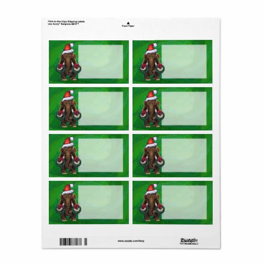 Niedliches Holiday-Mastodon-Label (Vorne)