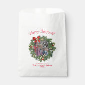 Niedliches Holiday Wreath Foto Rahmen Frohe Weihna Geschenktütchen (Vorderseite)