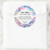 Niedliches Holografisches Cupcake-Inhaltsstoff Runder Aufkleber (Tasche)