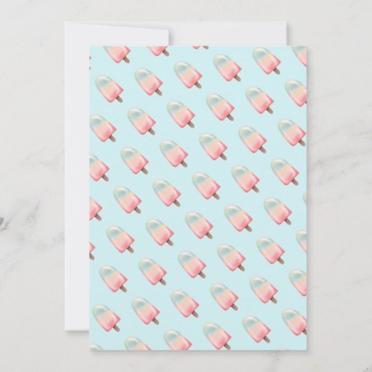 Niedliches holografisches Eisgradienten Sommer Par Einladung (Rückseite)